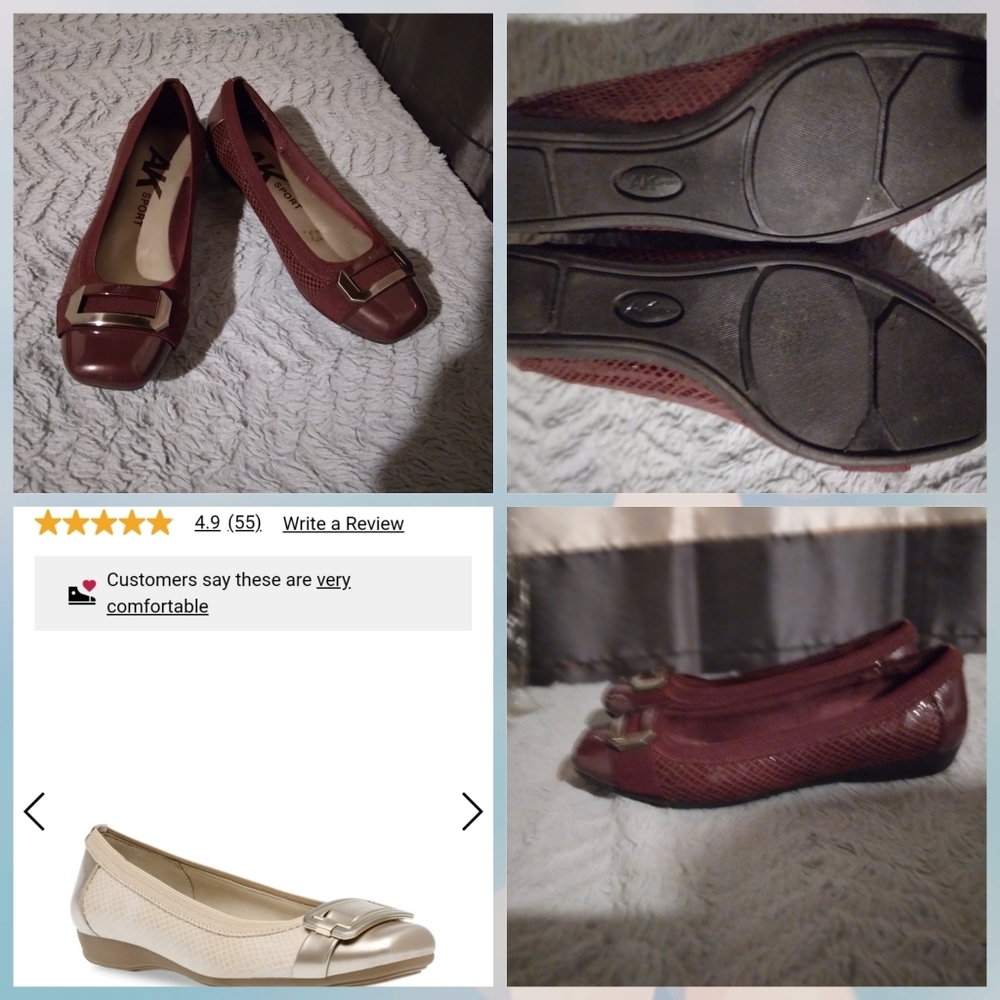 AK Sport sz 6m Burgandy Unice Flats